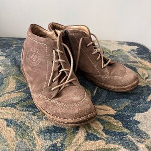 Josef Seibel Taupe Suede Chukka Lace-Up Boots